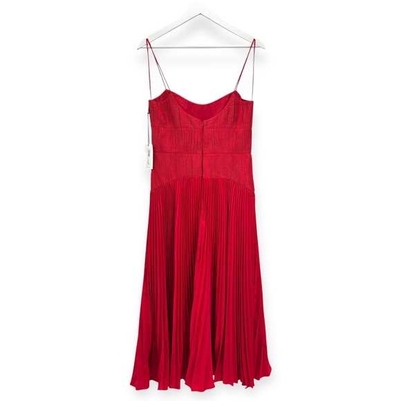 NWT AMUR Cherry Drop Waist Pleated Midi Dress in Red - Size 8‎ - Picture 11 of 16
